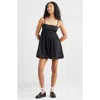 Bp. Bow Back Bubble Hem Minidress In Black