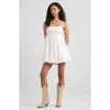 Bp. Bow Back Bubble Hem Minidress In White