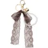Bp. Bow Faux Pearl Bag Charm In Gray