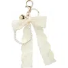 Bp. Bow Faux Pearl Bag Charm In White