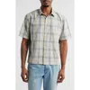Bp. Boxy Plaid Short Sleeve Button-up Shirt In Blue Skyway Ombre Plaid