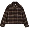 Bp. Brushed Plaid Flannel Shirt Jacket In Brown