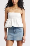 Bp. Bubble Hem Babydoll Camisole In White