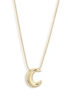 Bp. Bubble Initial Pendant Necklace In C- 14k Gold Dipped