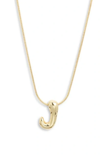 Bp. Bubble Initial Pendant Necklace In J- 14k Gold Dipped