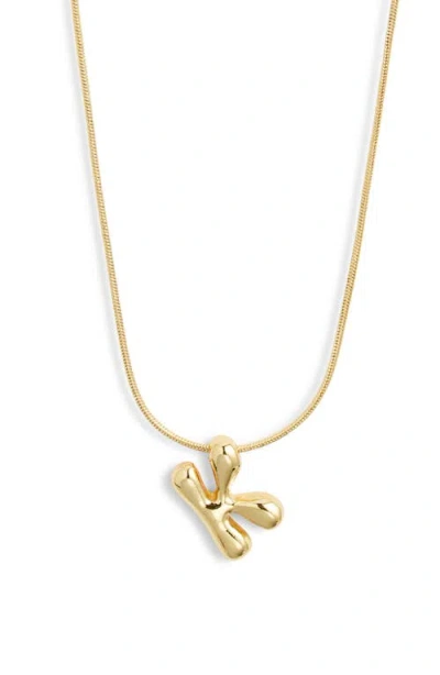 Bp. Bubble Initial Pendant Necklace In K- 14k Gold Dipped