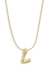Bp. Bubble Initial Pendant Necklace In L- 14k Gold Dipped