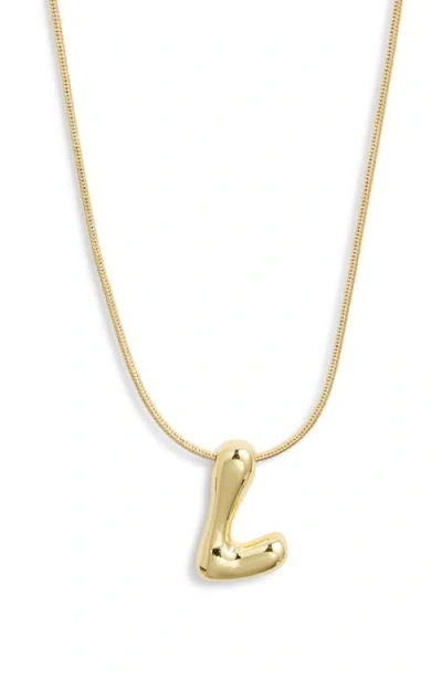 Bp. Bubble Initial Pendant Necklace In L- 14k Gold Dipped