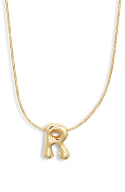 Bp. Bubble Initial Pendant Necklace In R- 14k Gold Dipped