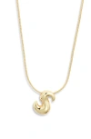 Bp. Bubble Initial Pendant Necklace In S- 14k Gold Dipped