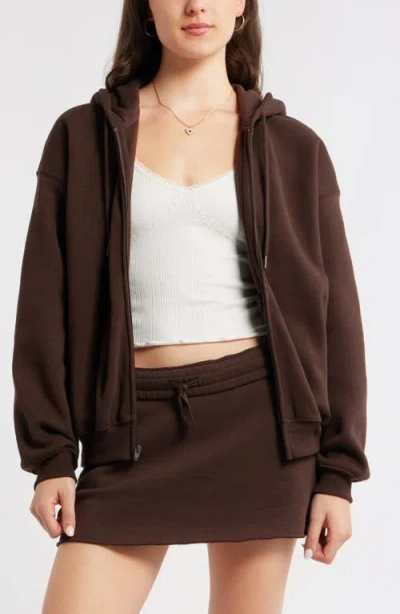 Bp. Bubble Zip Hoodie In Brown