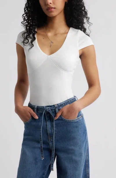 Bp. Bustier Crop Top In White Blanc