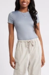 Bp. Butter Short Sleeve Rib Bodysuit In Grey Weathervane