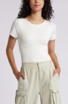 Bp. Butter Short Sleeve Rib Bodysuit In Ivory
