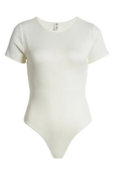 Bp. Butter Short Sleeve Rib Bodysuit In Ivory