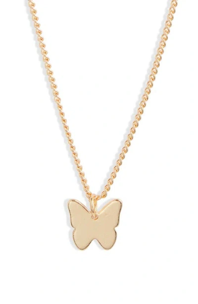 Bp. Butterfly Pendant Necklace In Gold