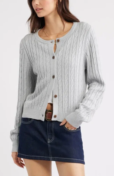 Bp. Button Front Cotton Blend Cardigan In Gray