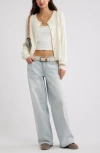 Bp. Button Front Cotton Blend Cardigan In Neutral