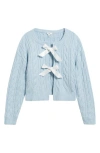 Bp. Cable Bow Tie Cardigan In Blue