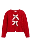 Bp. Cable Bow Tie Cardigan In Red