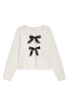 Bp. Cable Bow Tie Cardigan In White