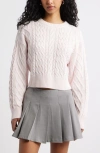 Bp. Cable Pullover Sweater In White