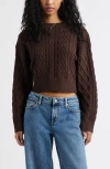 Bp. Cable Pullover Sweater In Brown