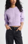 Bp. Cable Pullover Sweater In Purple