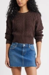 Bp. Cable Pullover Sweater In Brown