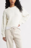 Bp. Cable Pullover Sweater In White