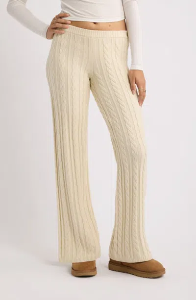 Bp. Cable Stitch Sweater Pants In Neutral
