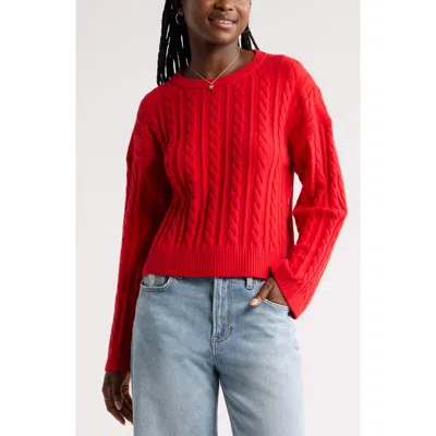 Bp. Cable Stitch Sweater In Red