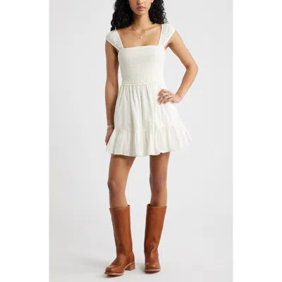 Bp. Cap Sleeve Cotton Minidress In White