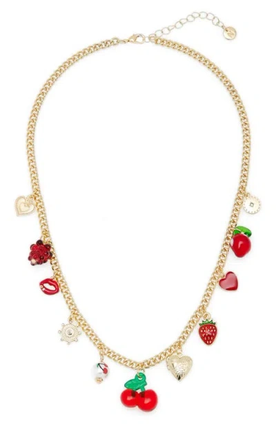 Bp. Cherry Charm Necklace In Gold