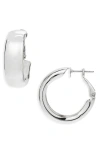 Bp. Chunky Hoop Earrings In Silver
