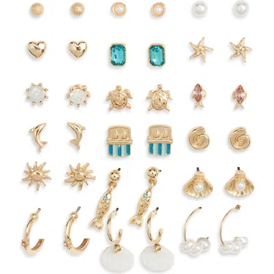 Bp. Coastal Set Of 18 Assorted Earrings In Gold