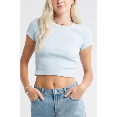 Bp. Compact Rib Crop Baby Tee In Blue