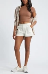 Bp. Compact Rib Crop Baby Tee In Brown