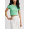 Bp. Compact Rib Crop Baby Tee In Green