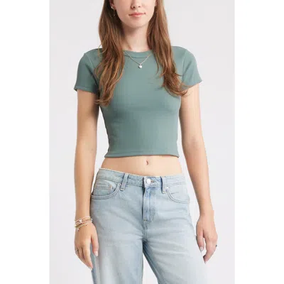 Bp. Compact Rib Crop Baby Tee In Green