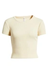 Bp. Compact Rib Crop Baby Tee In Ivory Gleam