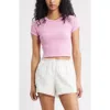 Bp. Compact Rib Crop Baby Tee In Pink