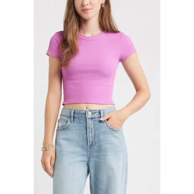Bp. Compact Rib Crop Baby Tee In Pink Rosebud