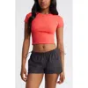 Bp. Compact Rib Crop Baby Tee In Red Cayenne