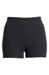 Bp. Open Stitch Cotton Blend Shorts In Black Night