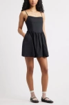Bp. Coquette Princess Seam Minidress In Black