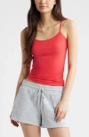 Bp. Core Stretch Cotton Camisole In Red