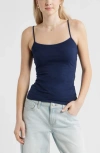 Bp. Core Stretch Cotton Camisole In Blue