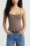 Bp. Core Stretch Cotton Camisole In Brown