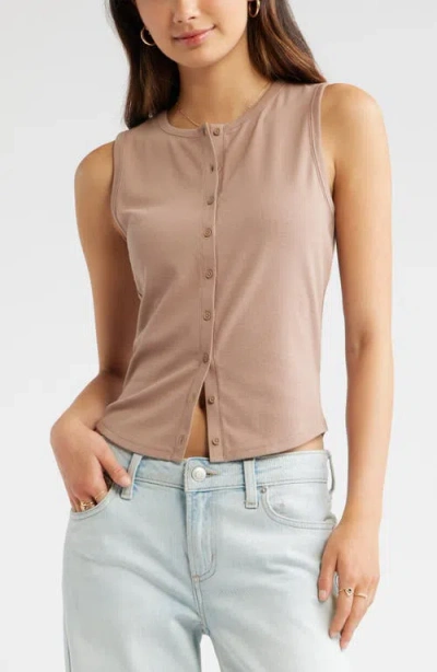 Bp. Cotton Blend Button-up Tank In Pink